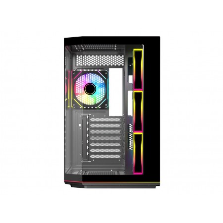 DIYPC ARGB-N3-PRO Black USB3.0 / Type C ATX Tower Gaming Computer Case w/ Tempered Glass and ARGB PWM Fans Pre-Installed