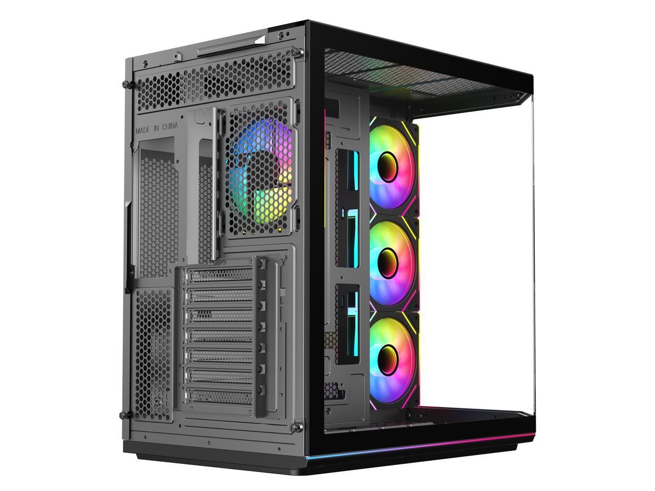 DIYPC ARGB-N3-PRO Black USB3.0 / Type C ATX Tower Gaming Computer Case ...