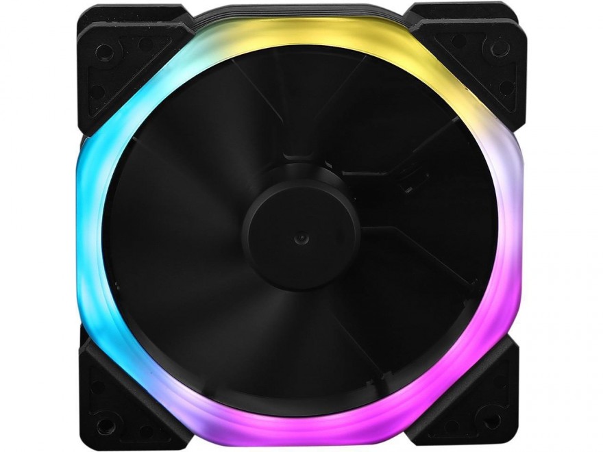 DIYPC Rainbow-RGB Hydro Bearing 120mm Rainbow RGB Silent Fan for Computer Cases (7 Colors Change in 3 mode: Stable, Breathing and Rainbow Flashing)