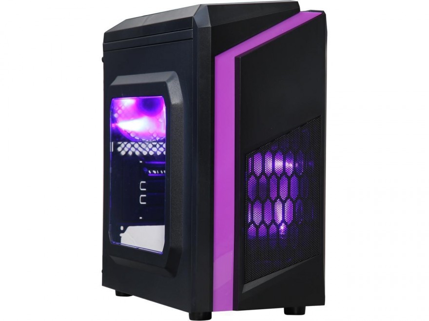 DIYPC DIY-F2-P Black / Purple SPCC MicroATX Mini Tower Computer Case