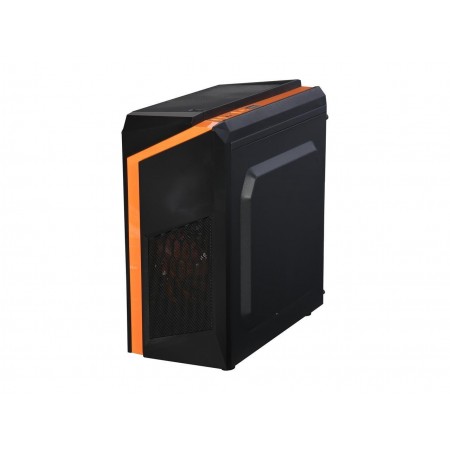 DIYPC DIY-F2-O Black/Orange USB 3.0 Micro-ATX Mini Tower Gaming Computer Case with 2 x Orange LED Fans (Pre-installed)