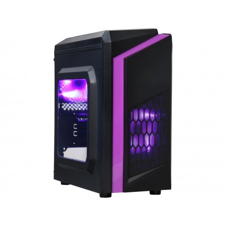 DIYPC DIY-F2-P Black / Purple SPCC MicroATX Mini Tower Computer Case