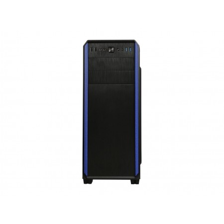 DIYPC J180-BL Black Dual USB 3.0 ATX Mid Tower Gaming Computer Case with Build-in 2 x Fans (1 x 120mm Fan x Front, 1 x 120mm Blue LED Fan x rear)