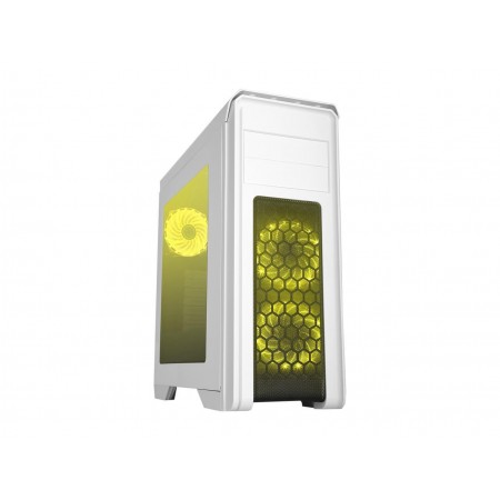 DIYPC D480-W-RGB White Dual USB 3.0 ATX Mid Tower Gaming Computer Case with Build-in 3 x RGB LED Fans (Pre-Installed) and RGB Remote Control