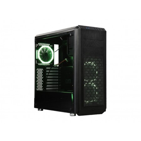 DIYPC Vanguard-V6-RGB Black Dual USB3.0 Steel/ Tempered Glass ATX Mid Tower Gaming Computer Case w/Tempered Glass Panel and Pre-Installed 3 x RGB LED Dual Ring Fans (7 Different Color in 3 Mode Control)