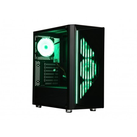 DIYPC DIY-SD1-RGB Black Dual USB3.0 ATX Mid Tower Gaming Computer Case w/Dual Tempered Glass Panels and Pre-Installed 4 x Addressable RGB LED Fans