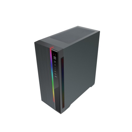 DIYPC DIY-D3-RGB Black USB3.0 Steel/ Tempered Glass ATX Mid Tower Gaming Computer Case w/Tempered Glass Panel and Addressable RGB LED Strip 