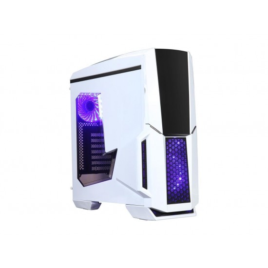 DIYPC Gamemax-W-RGB White Dual USB 3.0 ATX Full Tower Gaming Computer Case with Build-in 3 x RGB LED Fans and RGB Remote Control